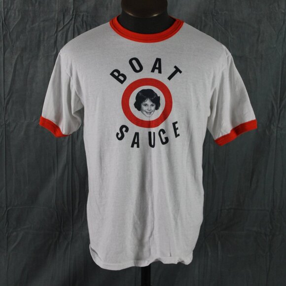Graphic T-shirt - Boat Sauce Hot Sauce Label Logo - Men's Large - Picture 1 of 7